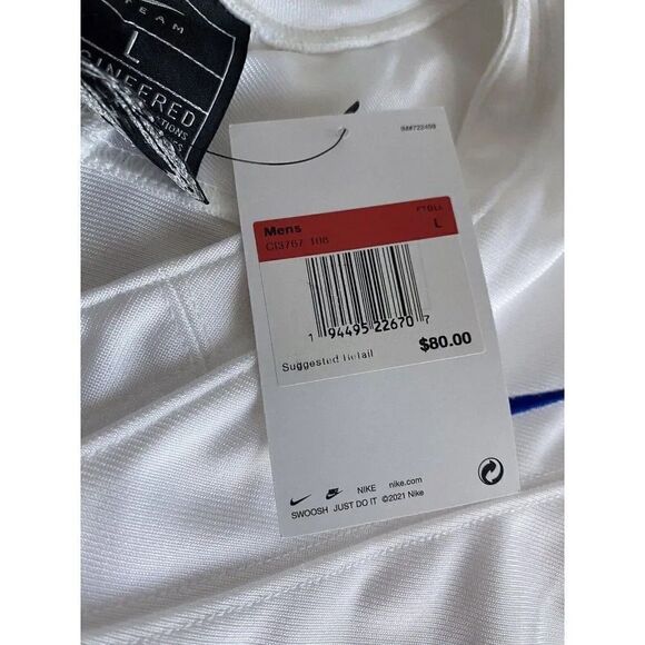 Nike Football Performance Jersey Mesh Vented White Royal CI3767-108 Men’s Sz L - Picture 4 of 13